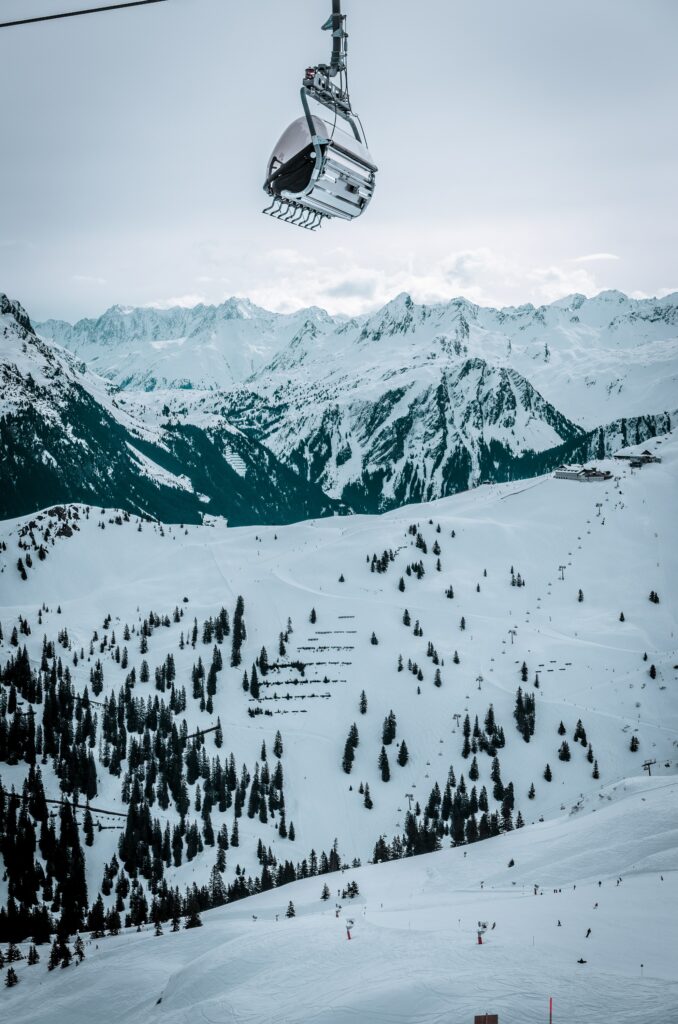 Mountains with ski gondola